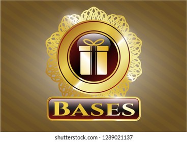  Shiny badge with gift box icon and Bases text inside