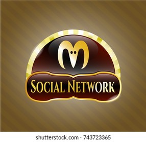  Shiny badge with goat head icon and Social Network text inside