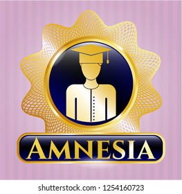  Shiny badge with graduated icon and Amnesia text inside