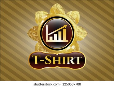  Shiny badge with growth chart icon and T-Shirt text inside