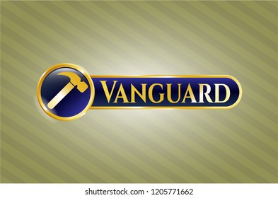  Shiny badge with hammer icon and Vanguard text inside