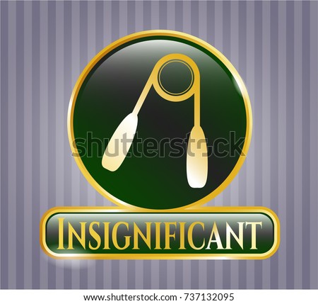  Shiny badge with hand gripper icon and Insignificant text inside