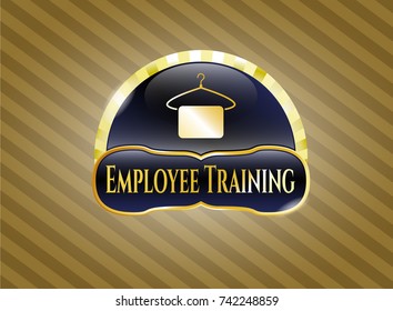  Shiny Badge With Hanger With Towel Icon And Employee Training Text Inside