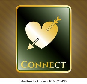   Shiny badge with heart with arrow icon and Connect text inside