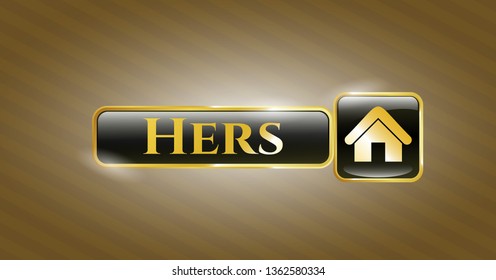  Shiny badge with home icon and Hers text inside