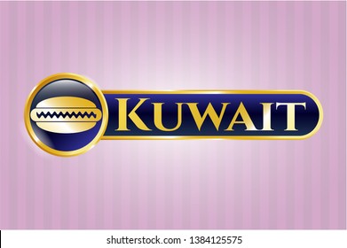  Shiny badge with hot dog icon and Kuwait text inside