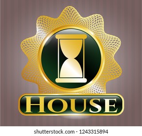  Shiny badge with hourglass icon and House text inside