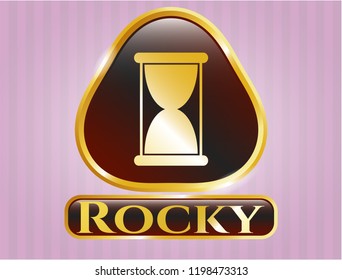  Shiny badge with hourglass icon and Rocky text inside