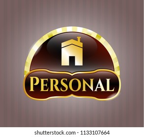  Shiny badge with house icon and Personal text inside