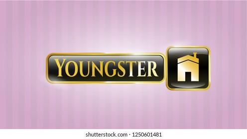  Shiny badge with house icon and Youngster text inside