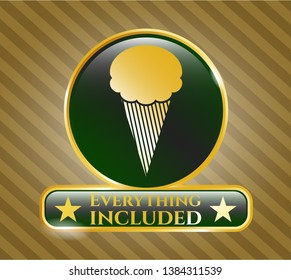  Shiny badge with ice cream icon and Everything included text inside