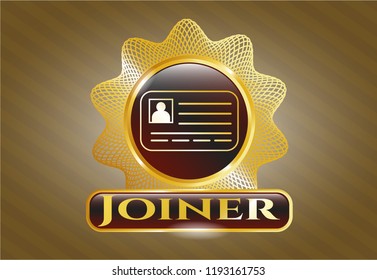  Shiny badge with identification card icon and Joiner text inside