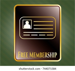  Shiny badge with identification card icon and Free Membership text inside