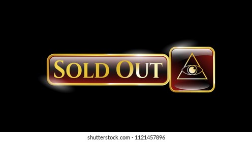  Shiny badge with illuminati pyramid icon and Sold Out text inside
