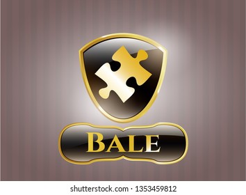  Shiny badge with jigsaw puzzle piece icon and Bale text inside
