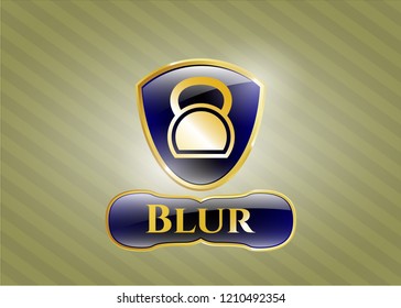  Shiny badge with kettlebell icon and Blur text inside