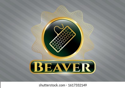  Shiny badge with keyboard icon and Beaver text inside