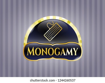  Shiny badge with keyboard icon and Monogamy text inside