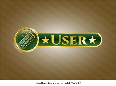  Shiny badge with keyboard icon and User text inside