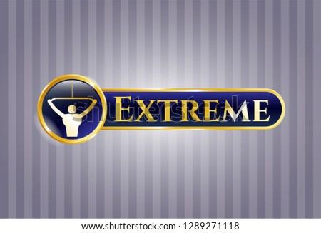  Shiny badge with lat pull down, exercise icon and Extreme text inside
