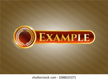  Shiny badge with laurel wreath icon and Example text inside