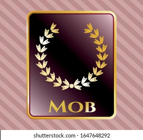  Shiny badge with leaf crown icon and Mob text inside