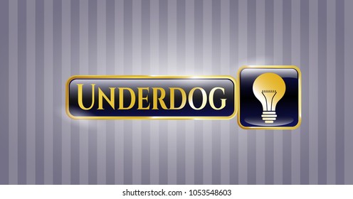  Shiny badge with light bulb icon and Underdog text inside