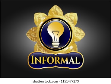  Shiny badge with light bulb icon and Informal text inside