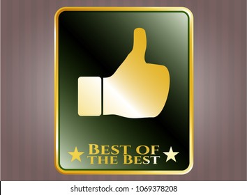  Shiny badge with like icon and Best of the Best text inside