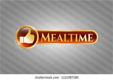  Shiny badge with like icon and Mealtime text inside
