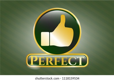  Shiny badge with like icon and Perfect text inside
