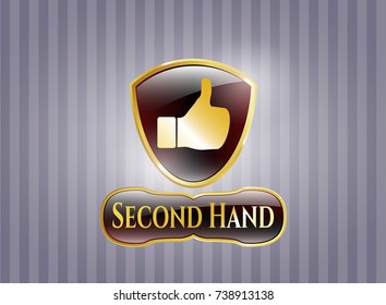  Shiny badge with like icon and Second Hand text inside