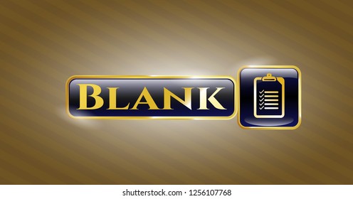  Shiny badge with list icon and Blank text inside