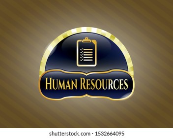  Shiny badge with list icon and Human Resources text inside