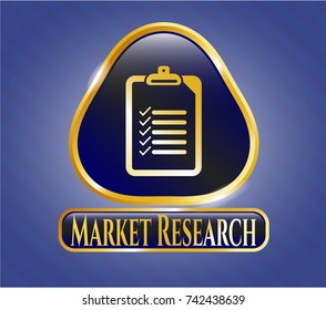  Shiny badge with list icon and Market Research text inside