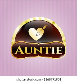  Shiny badge with love icon and Auntie text inside