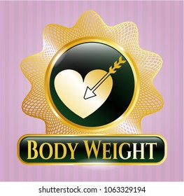  Shiny badge with love icon and Body Weight text inside