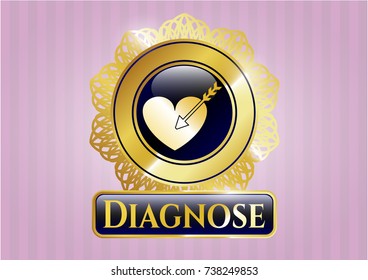  Shiny badge with love icon and Diagnose text inside