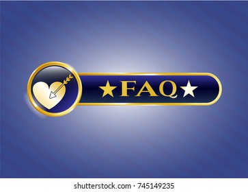  Shiny badge with love icon and FAQ text inside