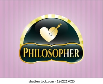  Shiny badge with love icon and Philosopher text inside