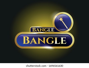  Shiny badge with magic stick icon and Bangle text inside