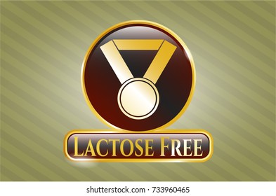  Shiny badge with medal icon and Lactose Free text inside