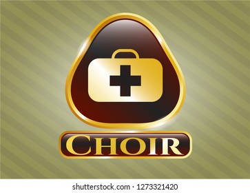  Shiny badge with medical briefcase icon and Choir text inside