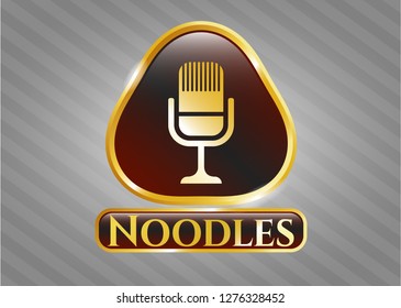  Shiny badge with microphone icon and Noodles text inside