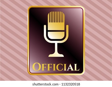  Shiny badge with microphone icon and Official text inside