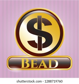  Shiny badge with money icon and Bead text inside