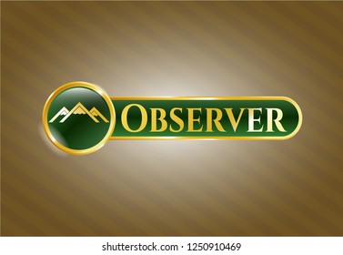  Shiny badge with mountain icon and Observer text inside