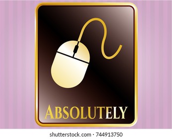  Shiny badge with mouse icon and Absolutely text inside
