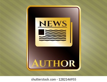  Shiny badge with newspaper icon and Author text inside