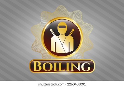 Shiny badge with ninja icon and Boiling text inside